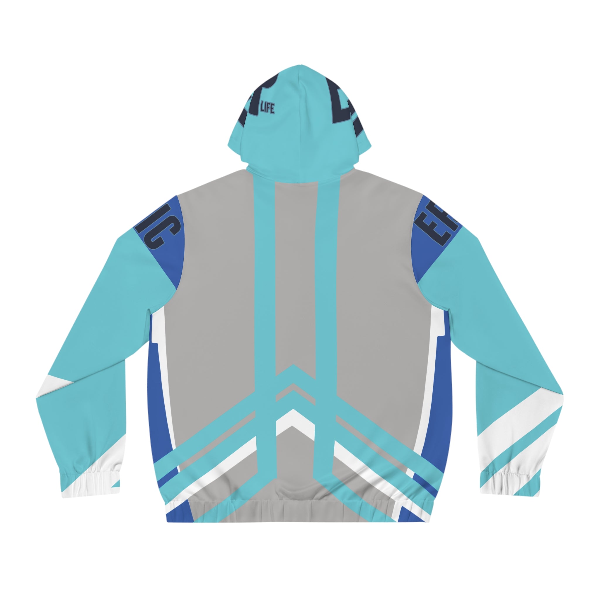 Epic Aqua Geo Full-Zip Hoodie — Men's Athletic Zip-Up