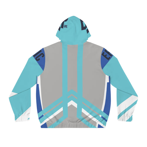 Epic Aqua Geo Full-Zip Hoodie — Men's Athletic Zip-Up