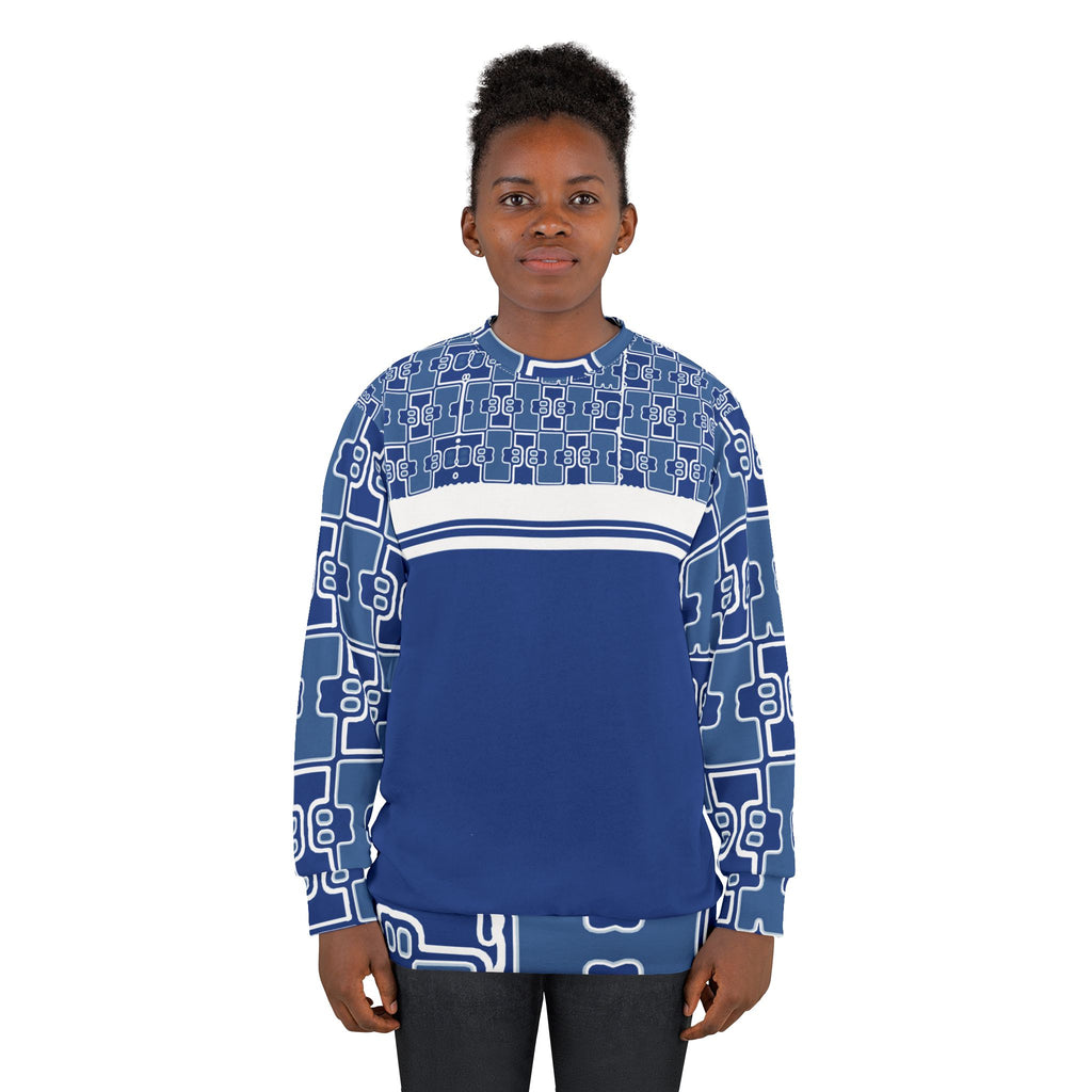 Epic Life Men's Epic Original Checkered Pattern Sweatshirt - All-Over Print Crew Neck