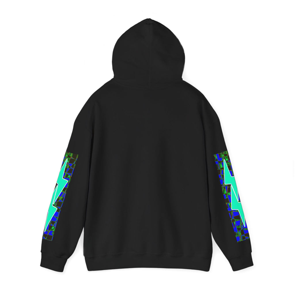 Hoodie — Neon Lightning Sleeve Graphic Hooded Sweatshirt