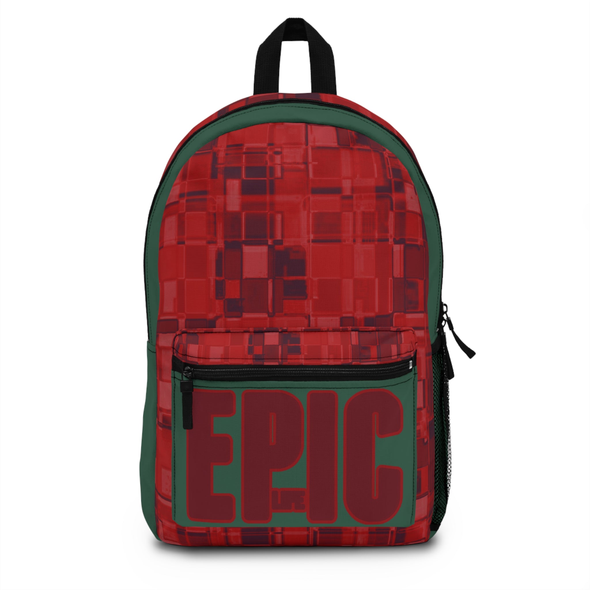 Epic Red Plaid Backpack – Bold Graphic School & Everyday Bag