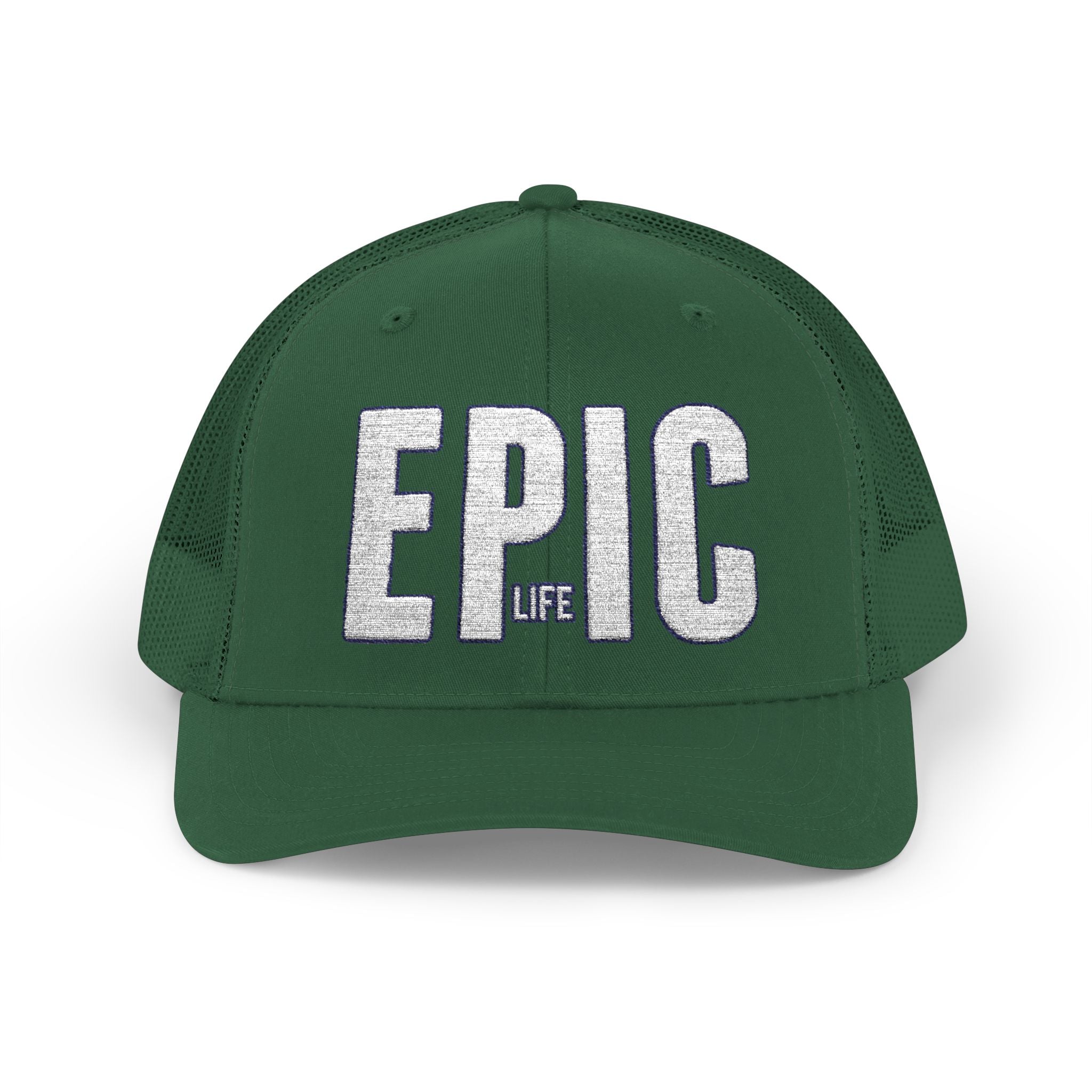 EPIC Trucker Cap — Distressed Bold Logo Snapback Hat