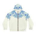 Blue Mandala Zip Hoodie — Men's All-Over Print Lightweight Hooded Jacket