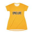 Epic Life Yellow T‑Shirt Dress — Graphic Casual Dress