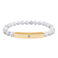 Engravable Natural Stone Bar Bracelet | Stretch Beaded Bracelet
