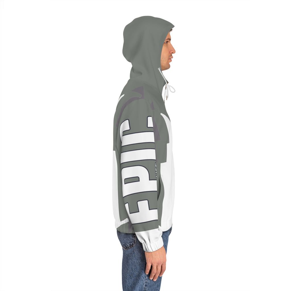 Full-Zip Hoodie — Bold Geometric Stripe Design