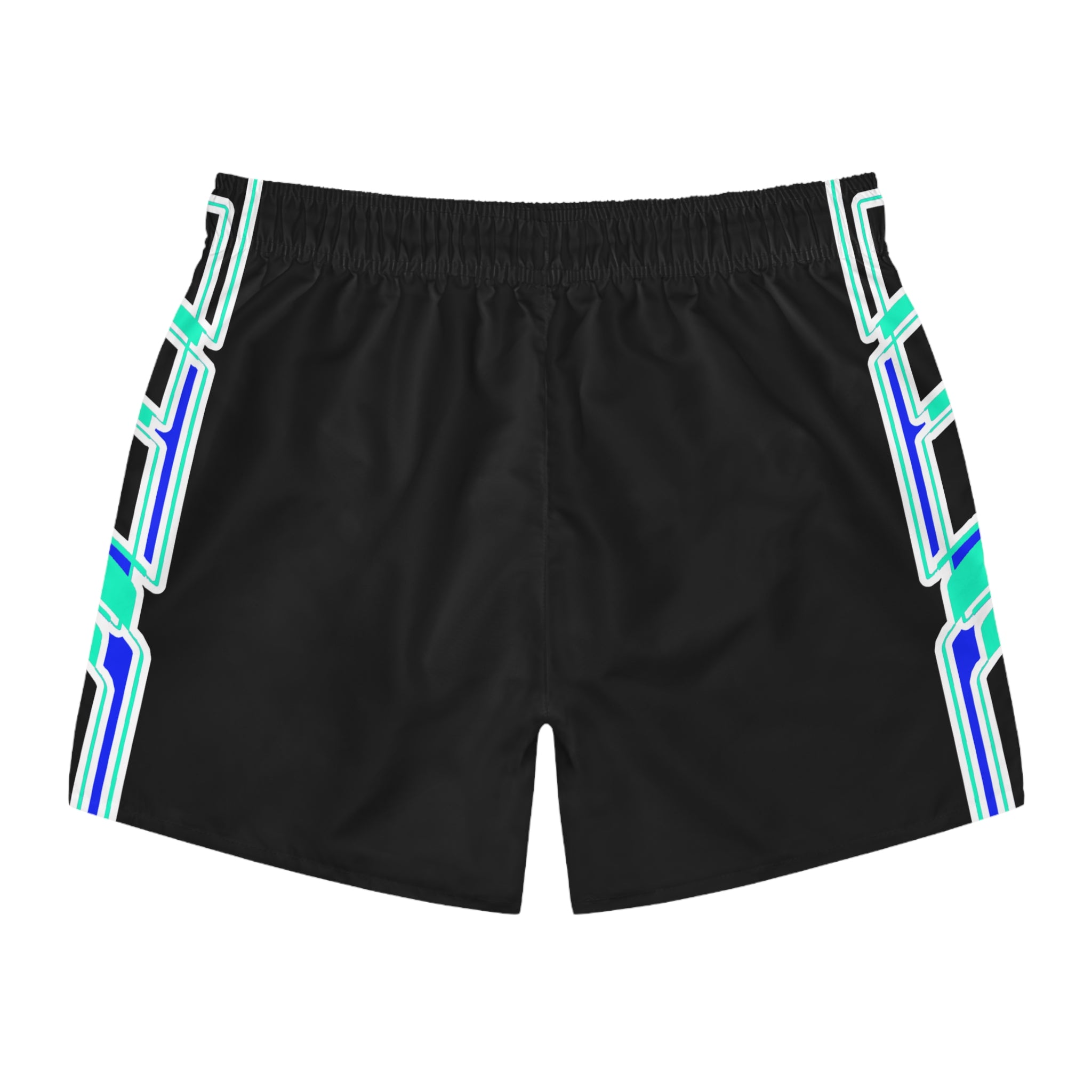 Geometric Neon Stripe Swim Trunks