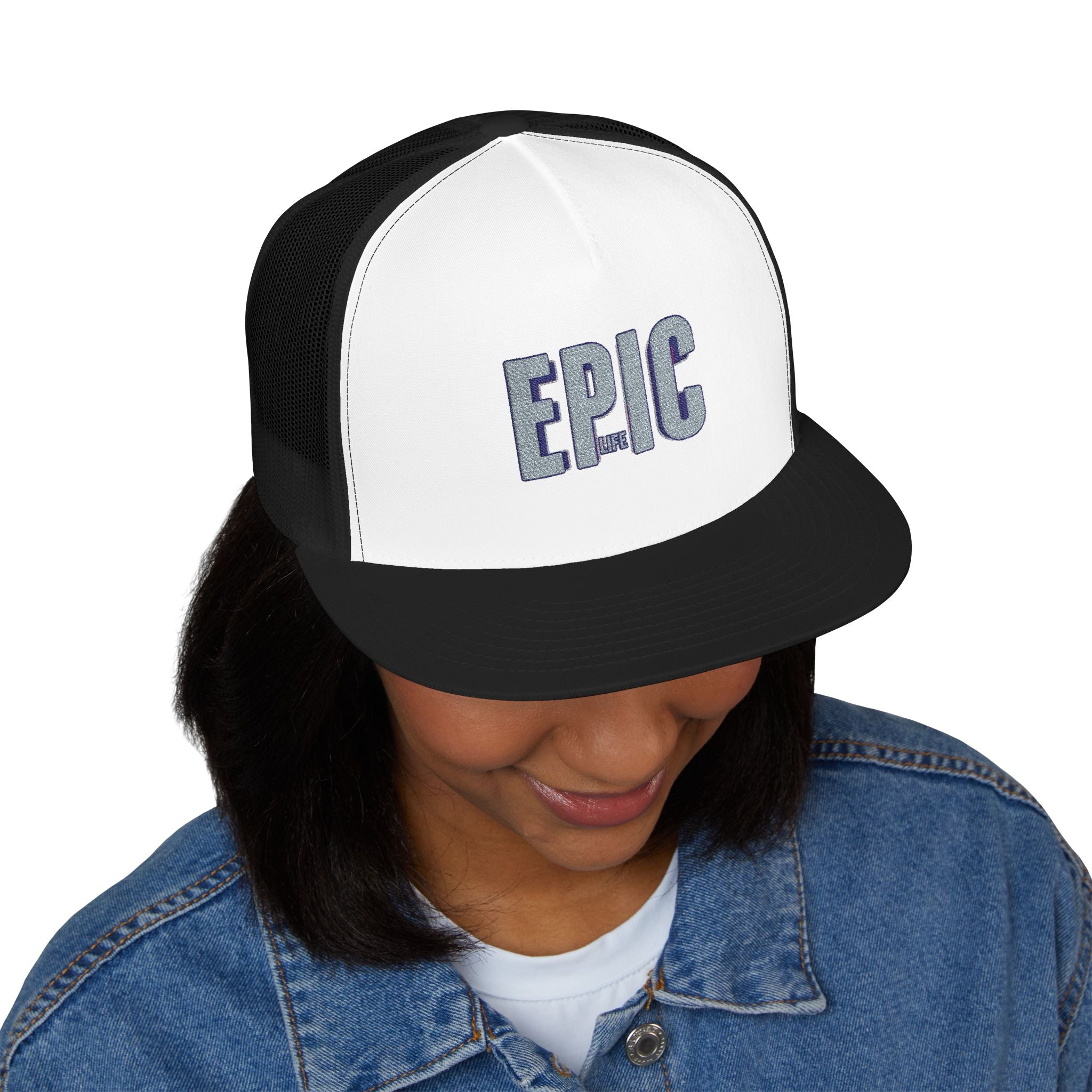 Epic Embroidered 5 Panel Trucker Cap, Cool Hats for Women, Casual Style, Gifts for Dad, Outdoor Adventures, Summer Fashion