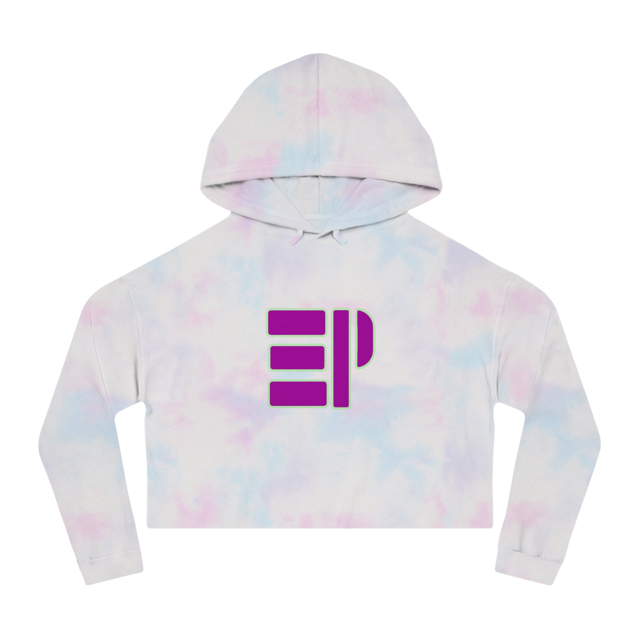 Cropped Hoodie — Bold Magenta Geometric Logo