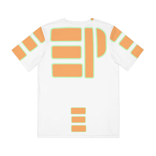 Abstract Orange Stripe Tee — Men's Graphic Polyester Shirt
