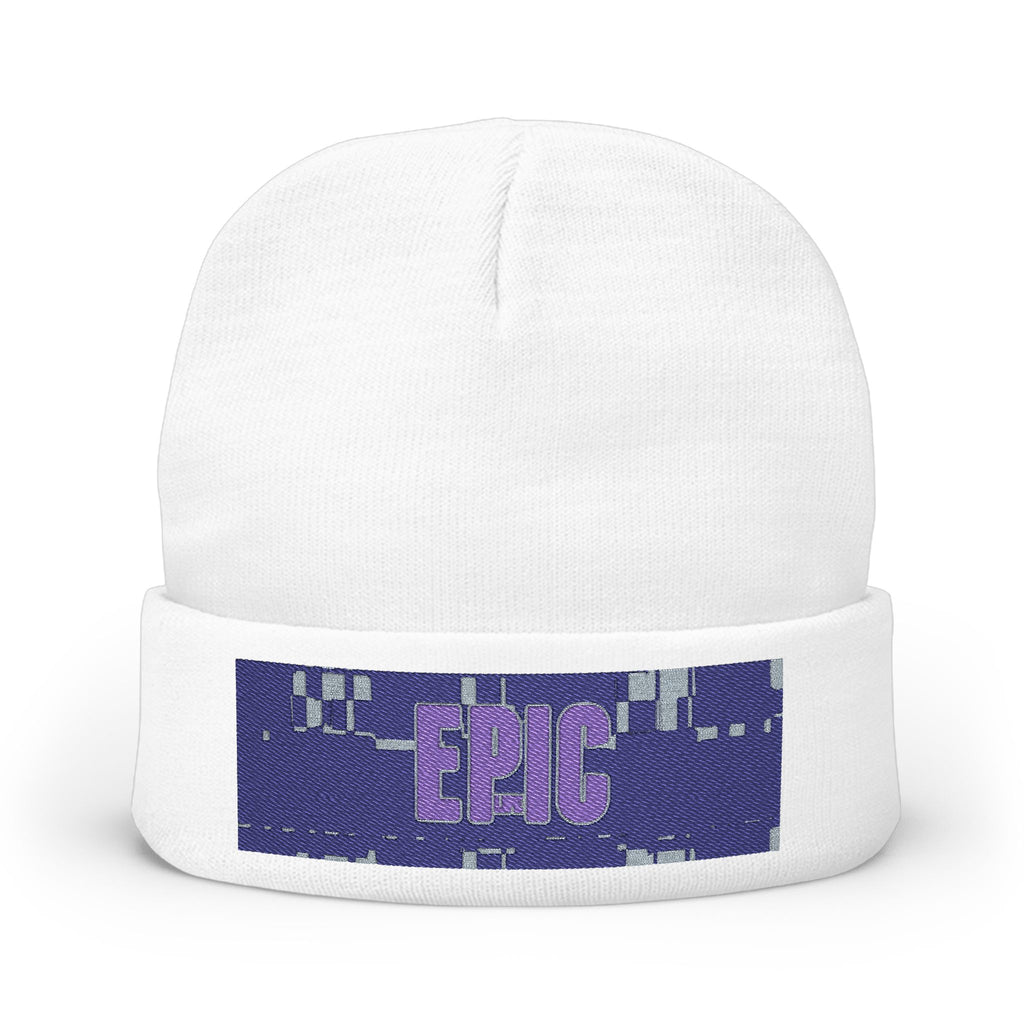 Embroidered 'EPIC' Knit Beanie - Winter Streetwear Cuffed Hat