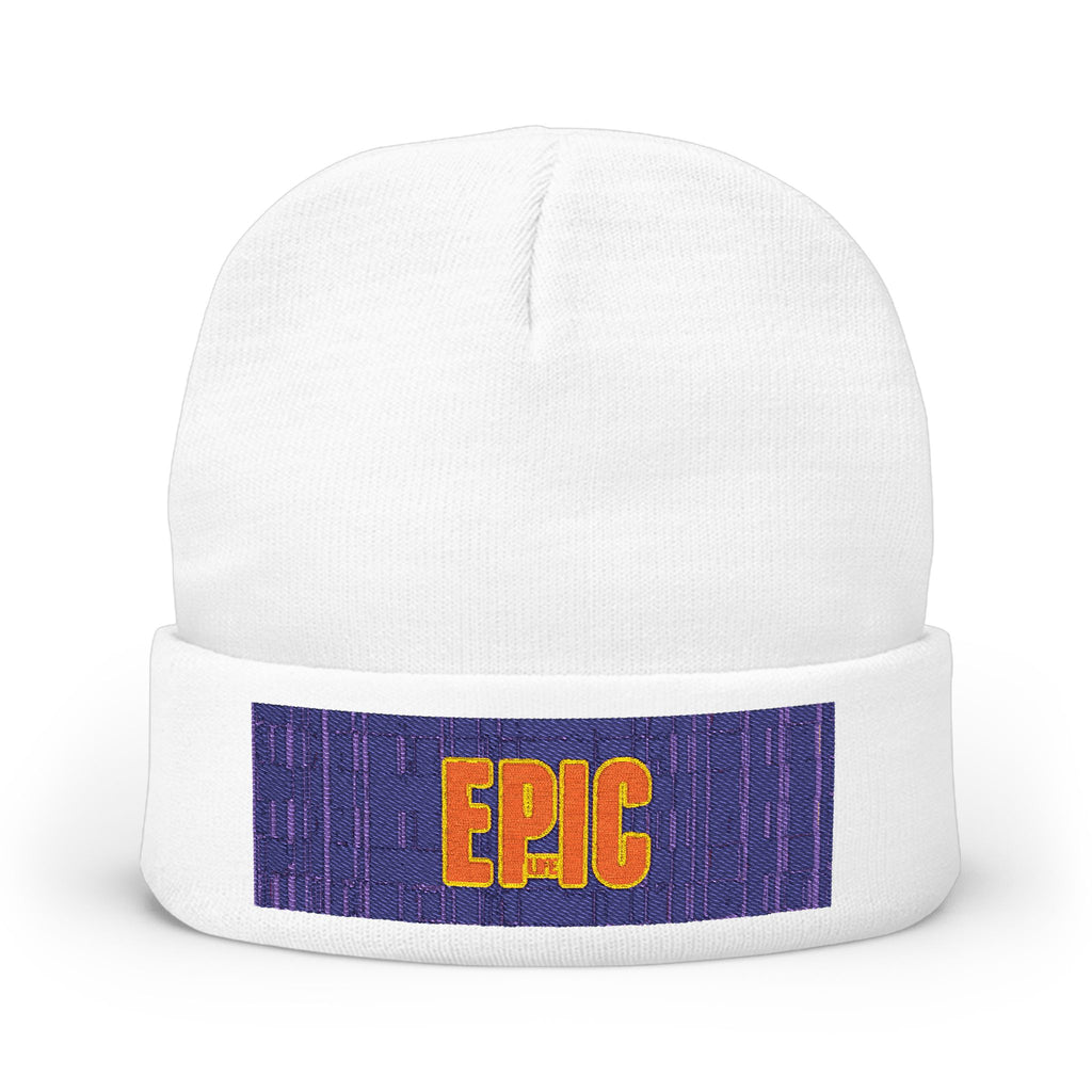 Epic Embroidered Knit Beanie — Bold Retro Patch Winter Hat