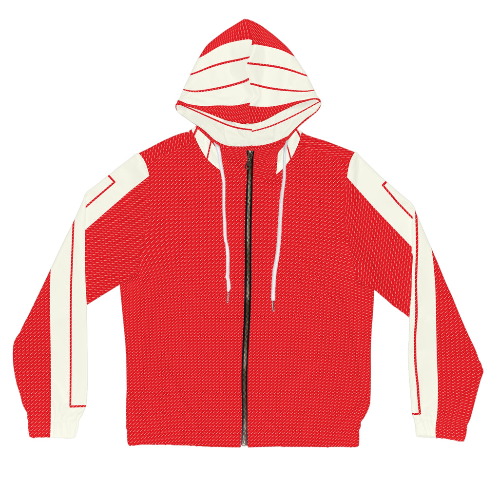 Red Retro Stripe Women’s Full-Zip Hoodie