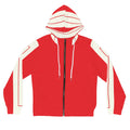 Red Retro Stripe Women’s Full-Zip Hoodie