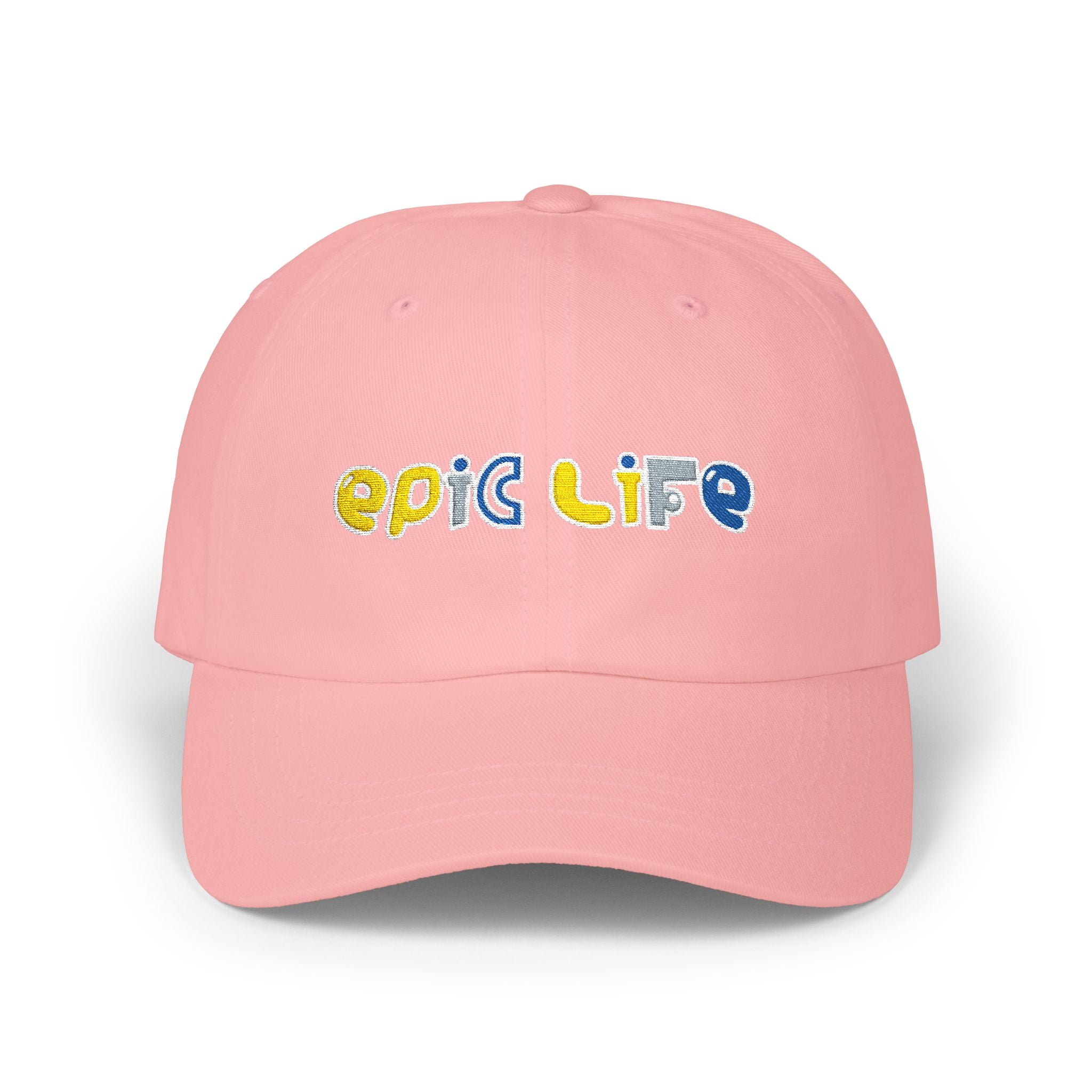 Epic Life Women's Classic Dad Cap - White Embroidered Cotton Baseball Hat