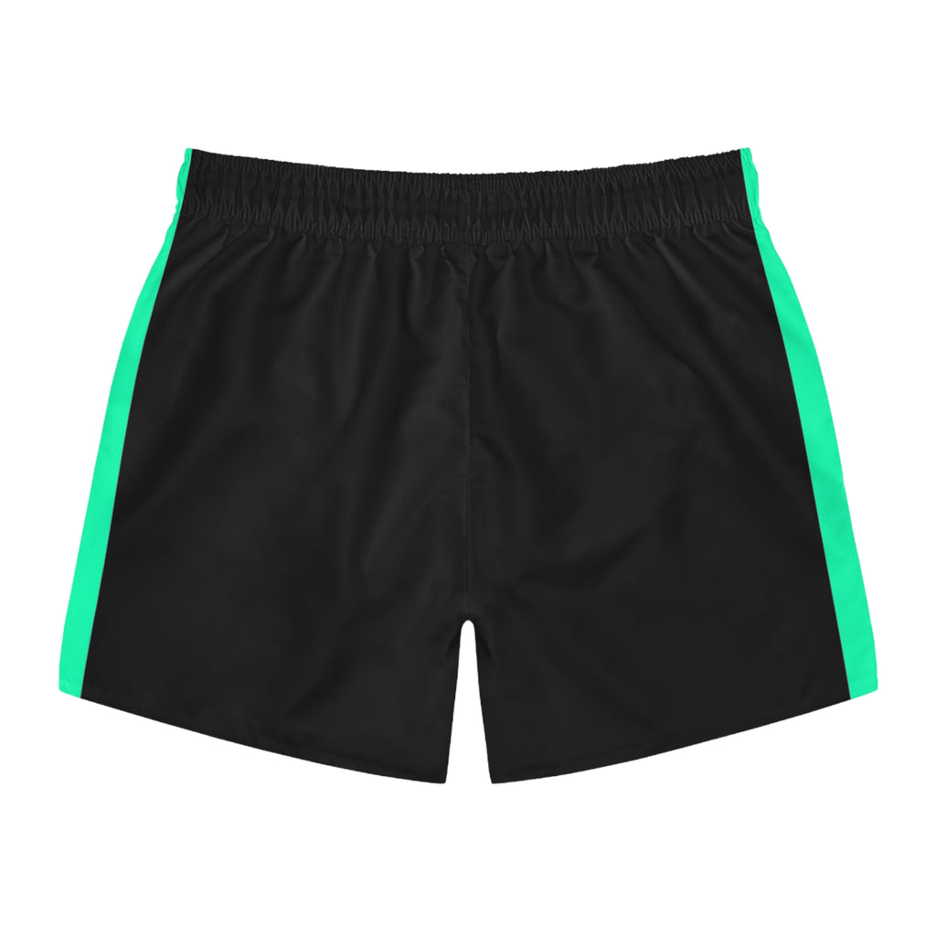 Sunset Glyph Swim Trunks — Tropical Beach Swim Shorts