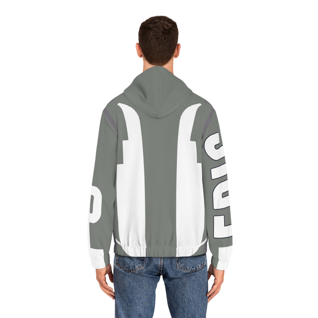 Full-Zip Hoodie — Bold Geometric Stripe Design