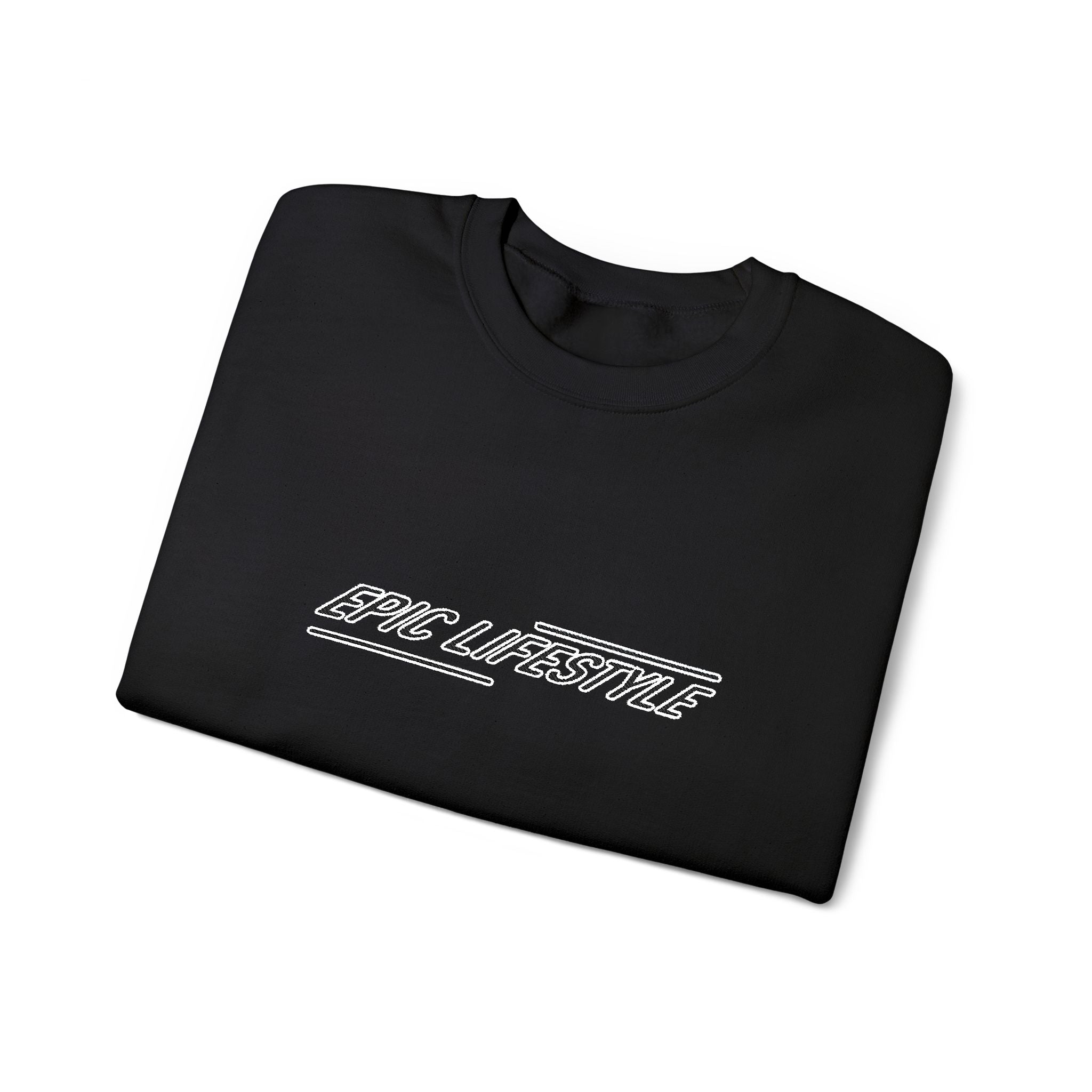 Men’s Epic Lifestyle Crewneck Sweatshirt — White "and everything" Center Logo