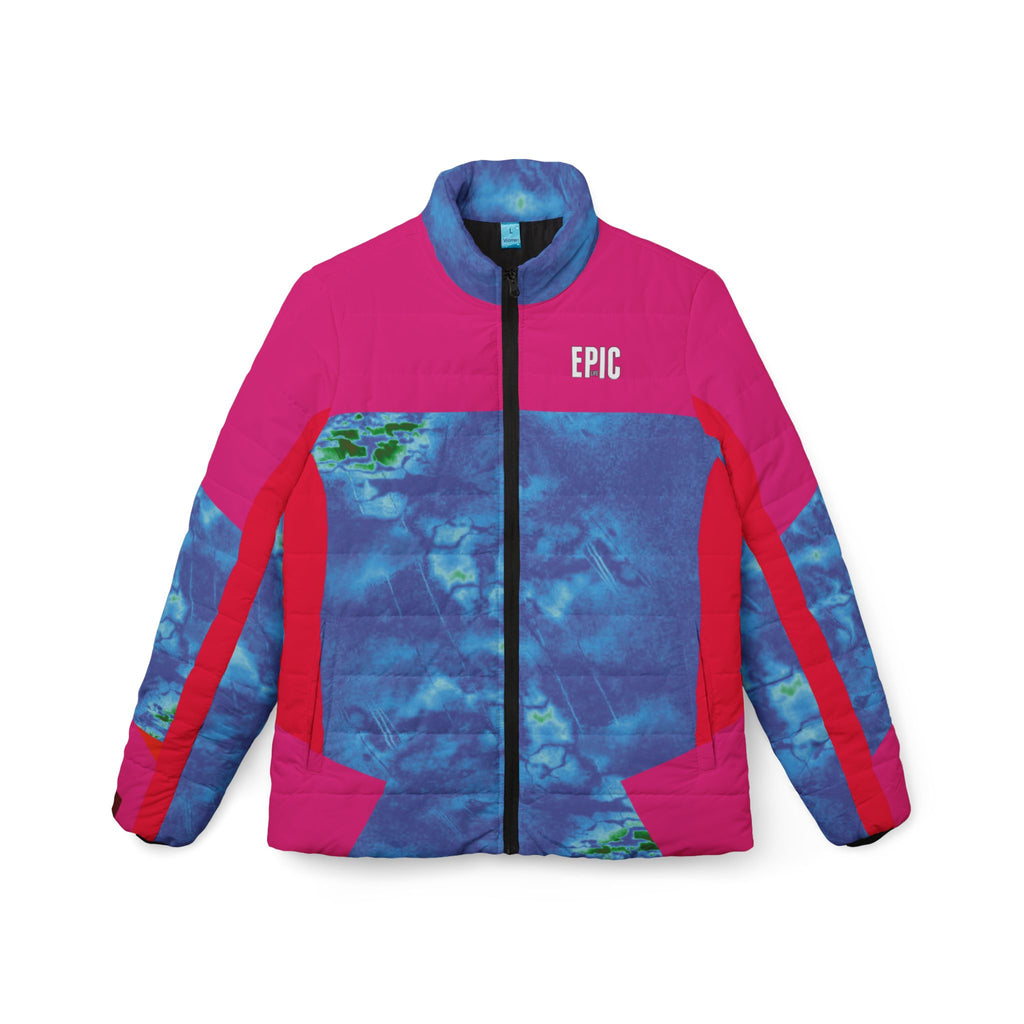 Epic Tie-Dye Puffer Jacket — Women's Colorblock Winter Coat