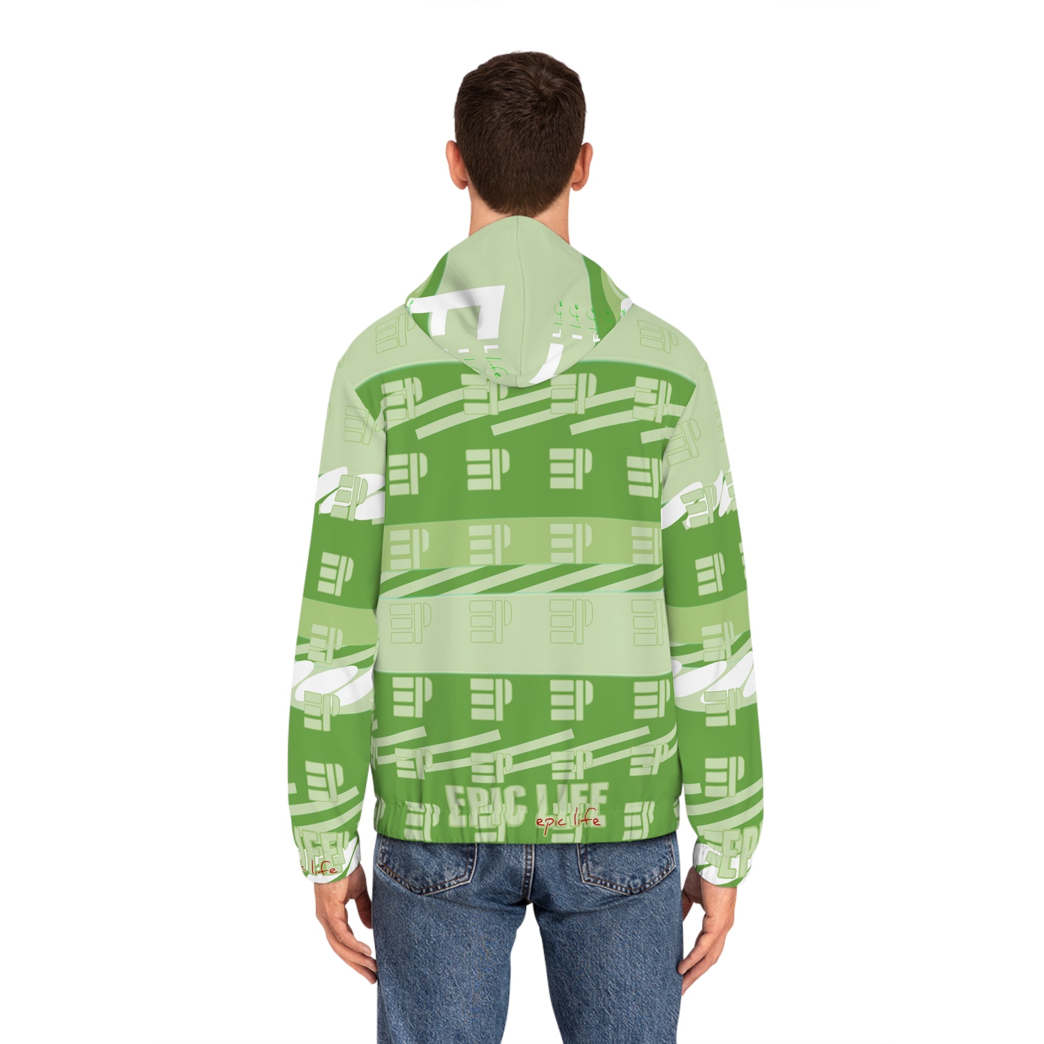 Epic Life Green All-Over Print Zip Hoodie