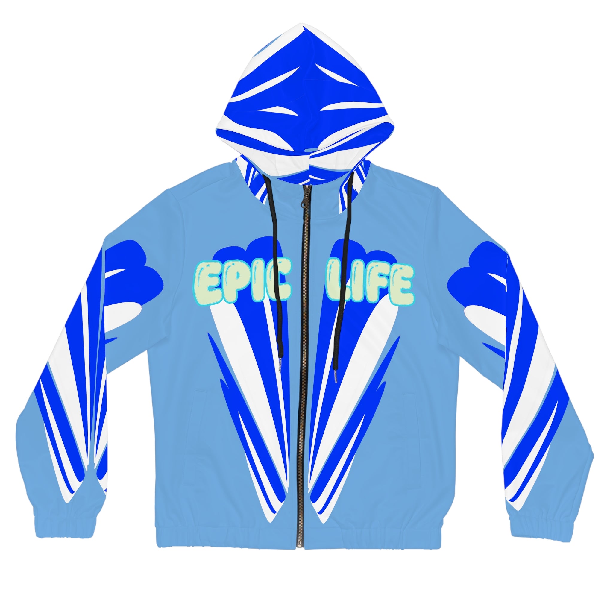 Epic Life Blue Graphic Hoodie — Women’s Full-Zip Zip-Up
