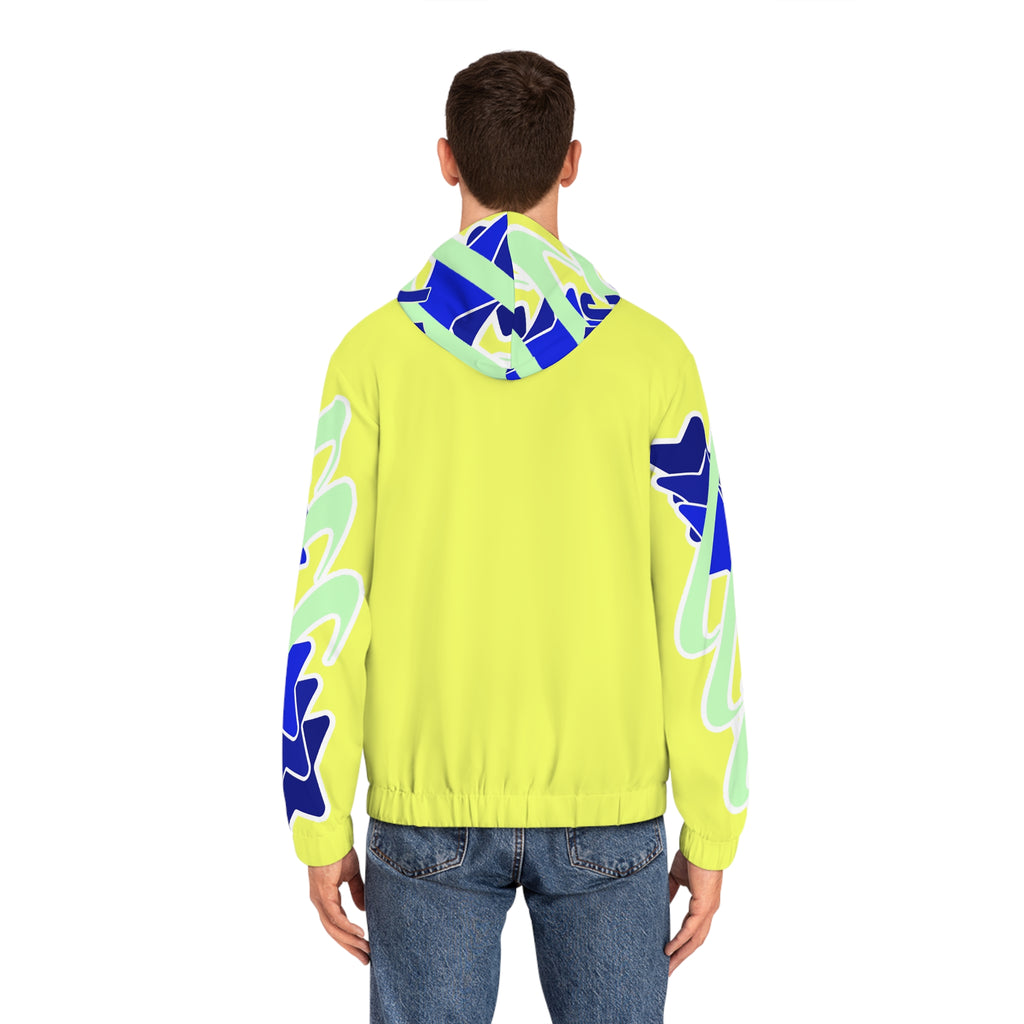 Epic Life Star Full-Zip Hoodie — Banana Yellow Neon Graphic Zip-Up Jacket