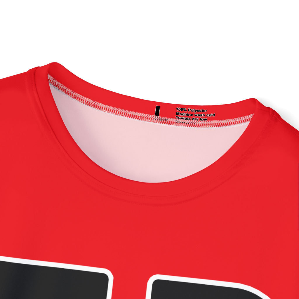 EP Life Red Sports Jersey — Men's Athletic Tee with Bold Lettering