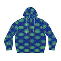 Blue Green Ikat Pattern Full-Zip Hoodie — Men's All-Over Print