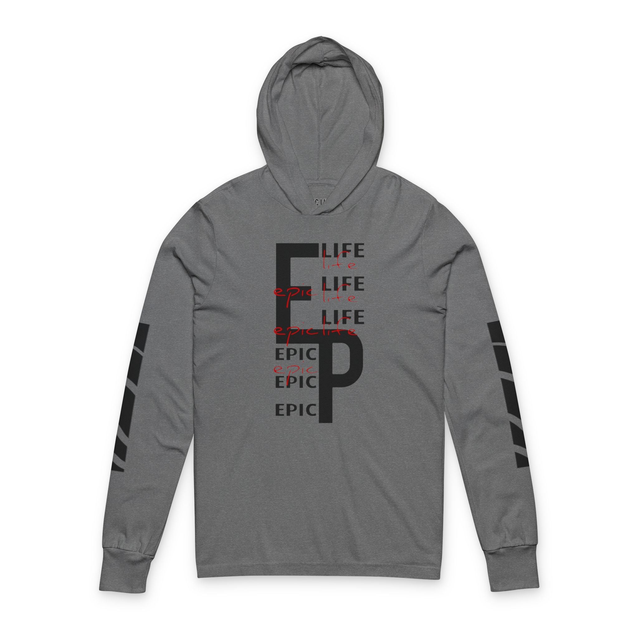 Epic Life Hooded Long Sleeve Tee — Graphic Sleeve Streetwear