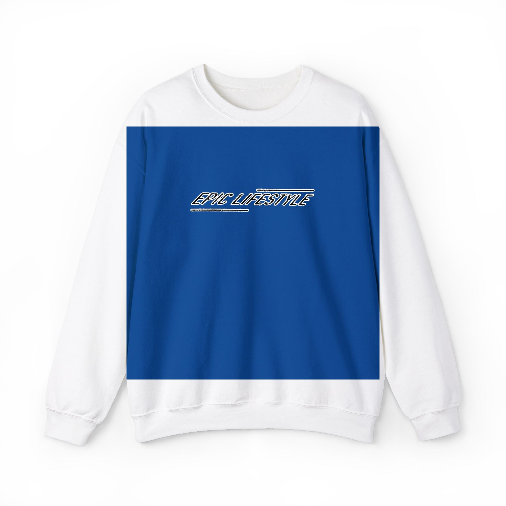 Men’s Epic Lifestyle Crewneck Sweatshirt — White "and everything" Center Logo