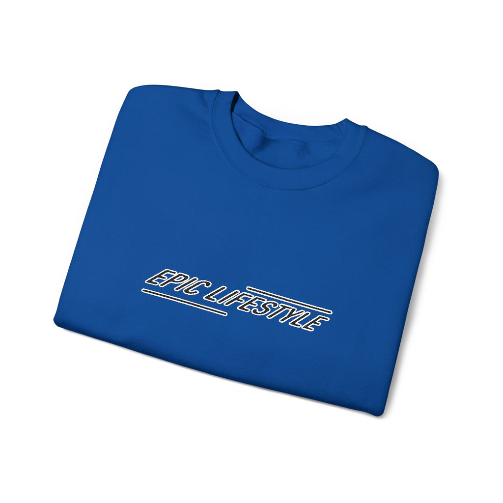 Men’s Epic Lifestyle Crewneck Sweatshirt — White "and everything" Center Logo