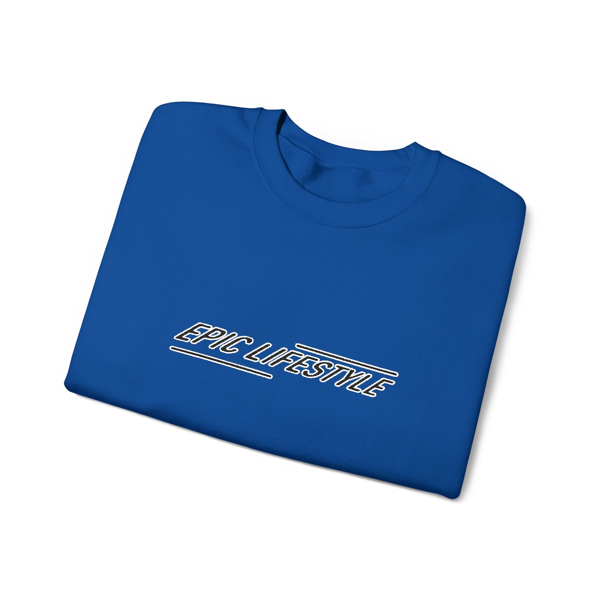 Men’s Epic Lifestyle Crewneck Sweatshirt — White "and everything" Center Logo