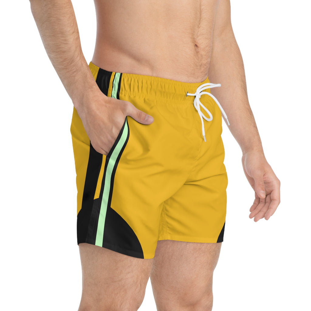 Dark Yellow EPIC VOLRE  LIFE  Swim Trunks