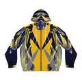 Men's Geometric Yellow & Navy Full-Zip Hoodie — Abstract Athletic AOP Jacket