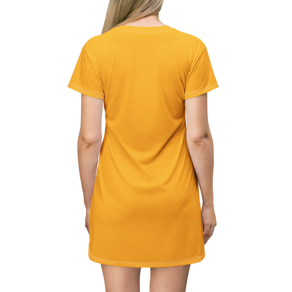Epic Life Yellow T‑Shirt Dress — Graphic Casual Dress