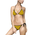 Honeycomb Pattern Triangle Bikini — Yellow Beach Swimsuit