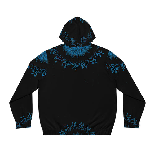 Blue Mandala Zip Hoodie — Men's All-Over Print Spiritual Graphic Jacket