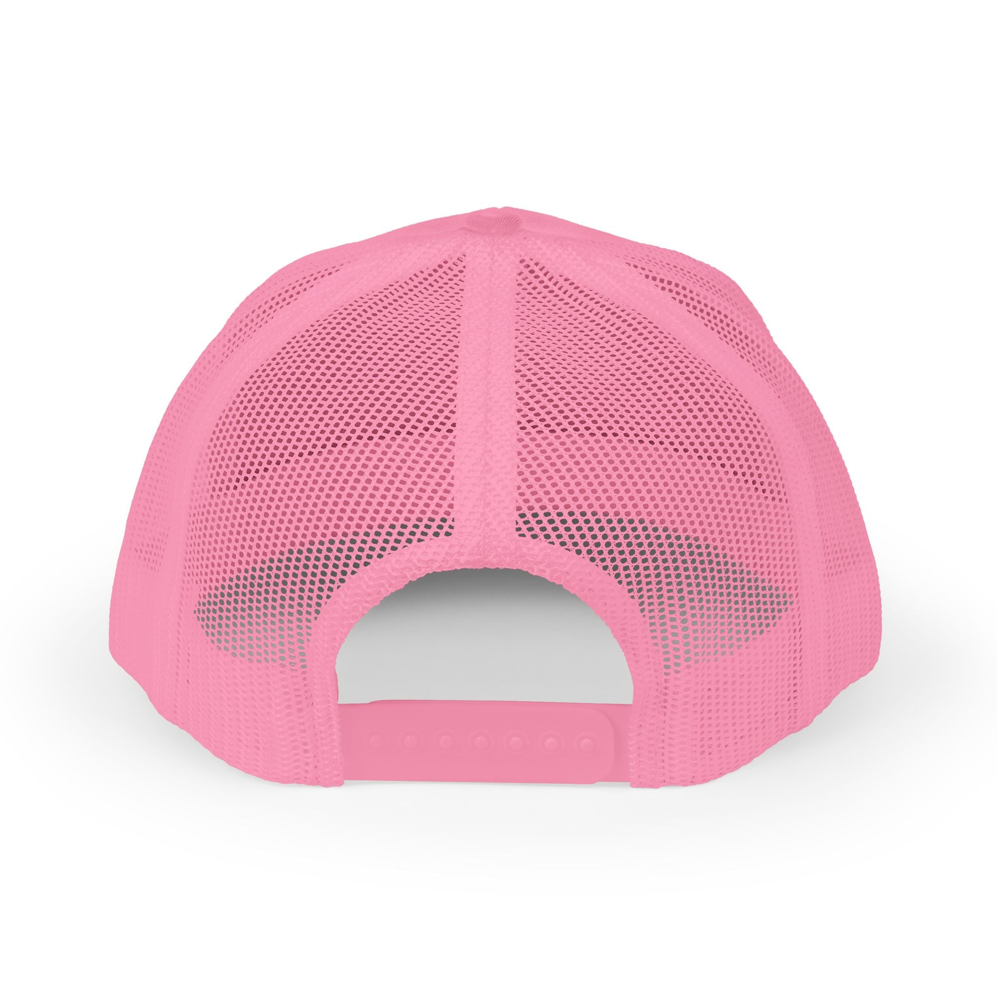 Pink Trucker Cap with Retro Striped 'P' Patch — Casual Snapback Hat