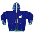 Men's Blue Epic Life Zip Hoodie - All-Over Print Graphic Zip-Up