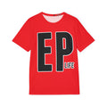 EP Life Red Sports Jersey — Men's Athletic Tee with Bold Lettering