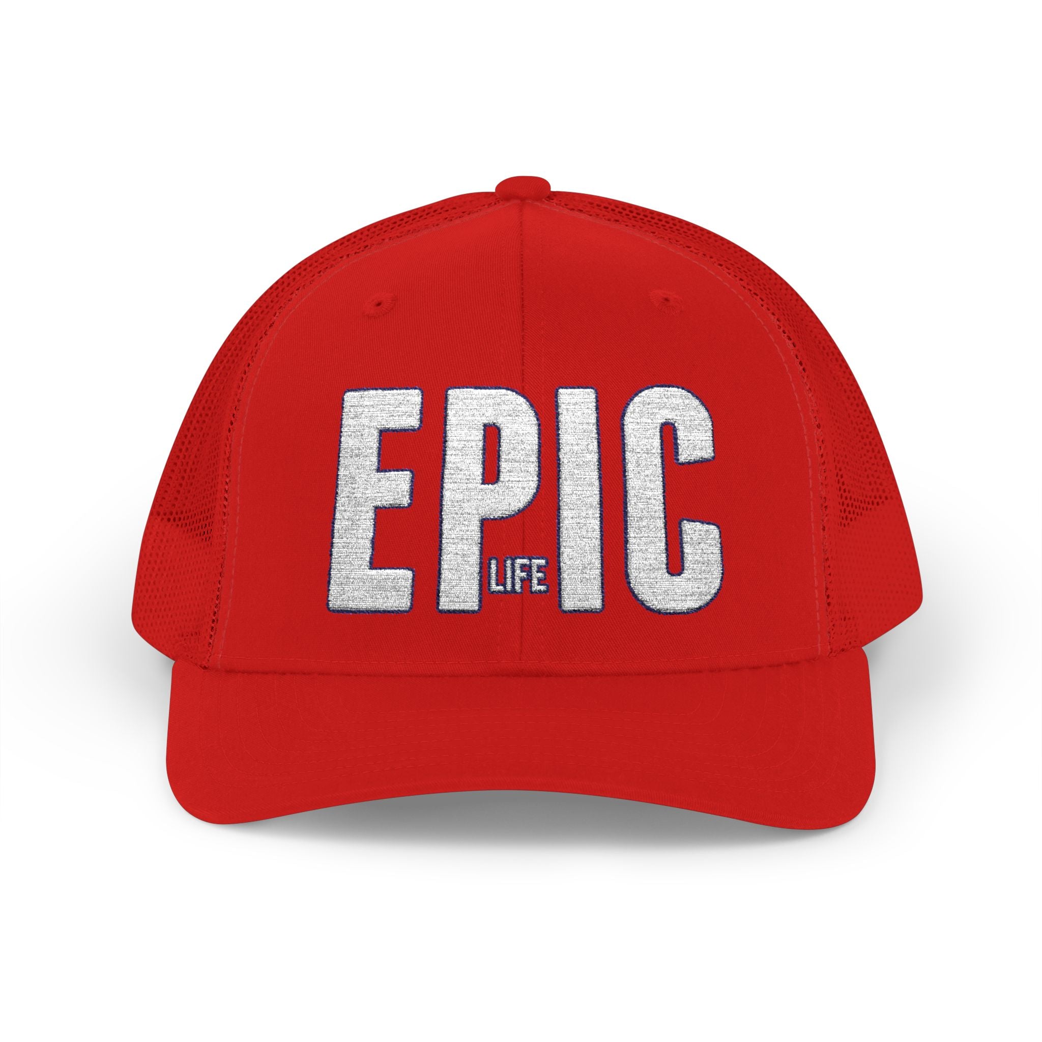 EPIC Trucker Cap — Distressed Bold Logo Snapback Hat