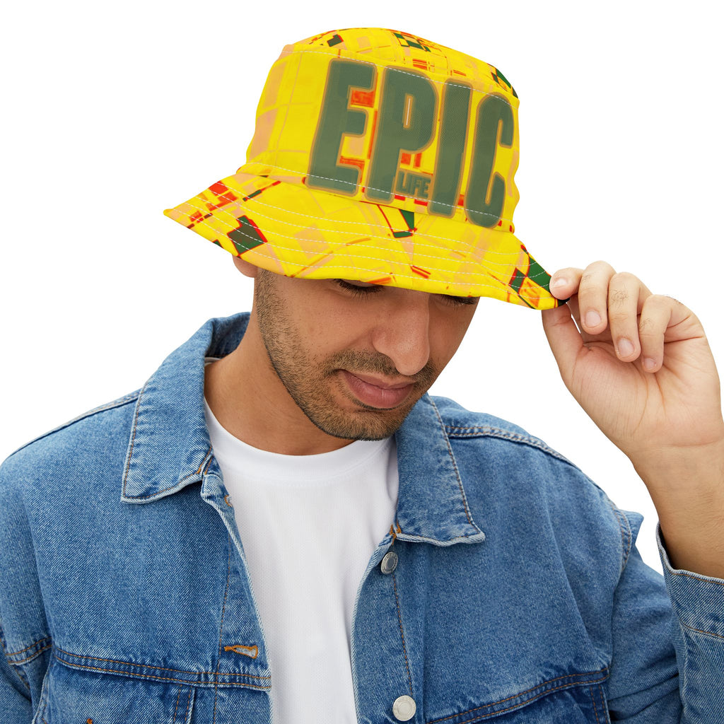 Epic Life Yellow Graphic Bucket Hat