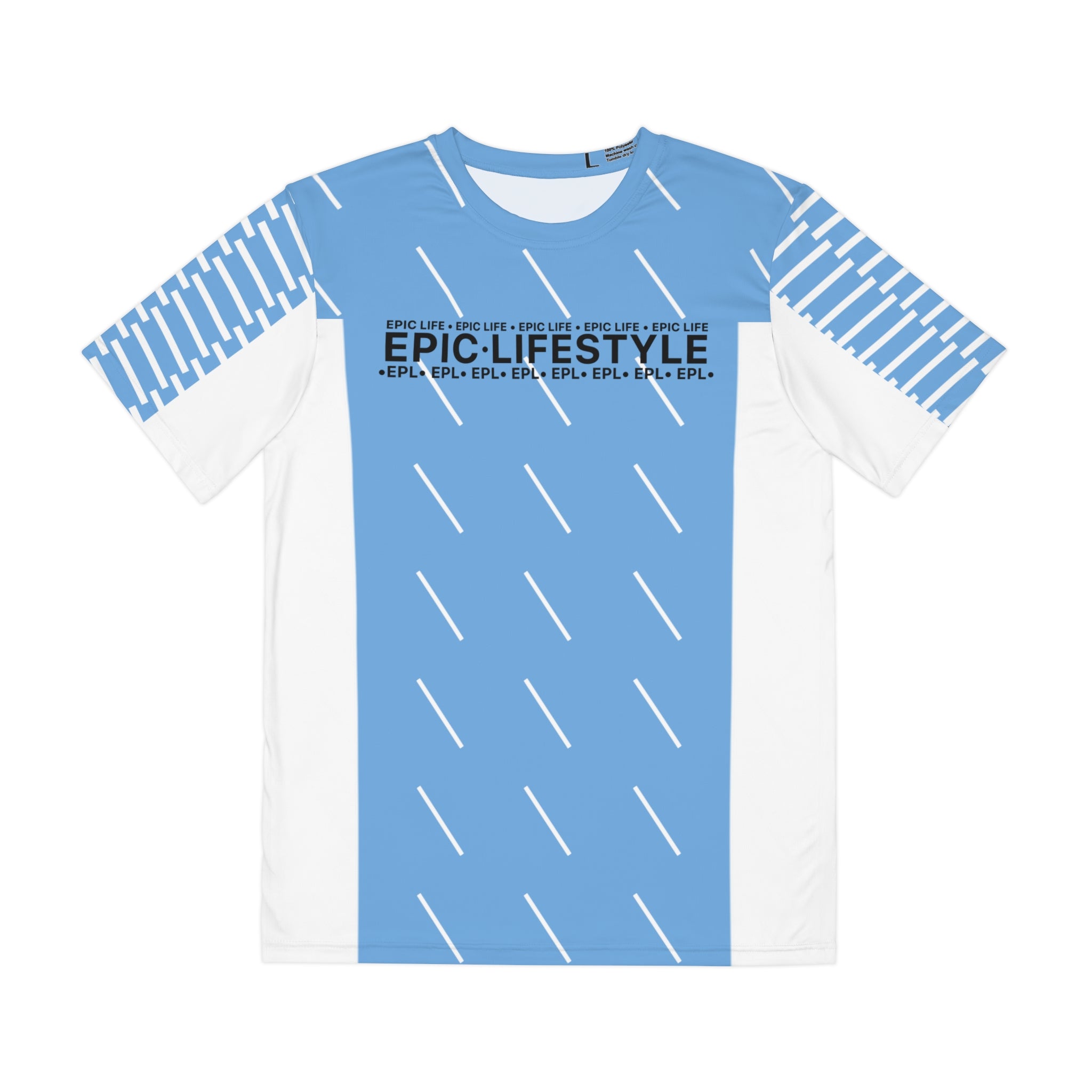 Epic Lifestyle Men’s Polyester Tee — Blue Graphic All-Over Print