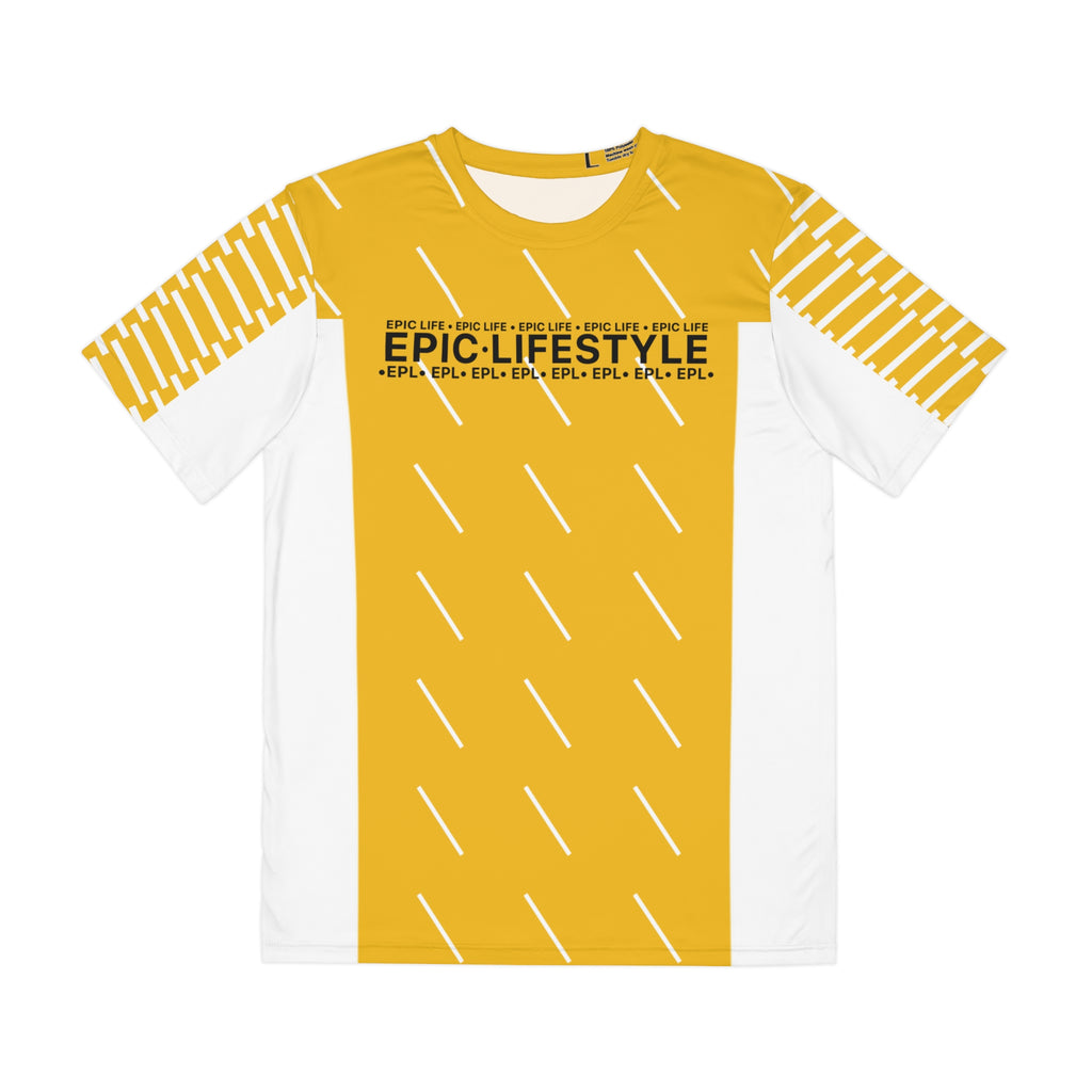 Epic Lifestyle Yellow Graphic Tee — Men's Polyester All-Over Print Shirt
