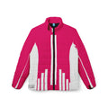 Pink Barcode Puffer Jacket — Women’s Quilted Winter Coat