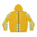 Yellow Tech-Stripe Full-Zip Hoodie