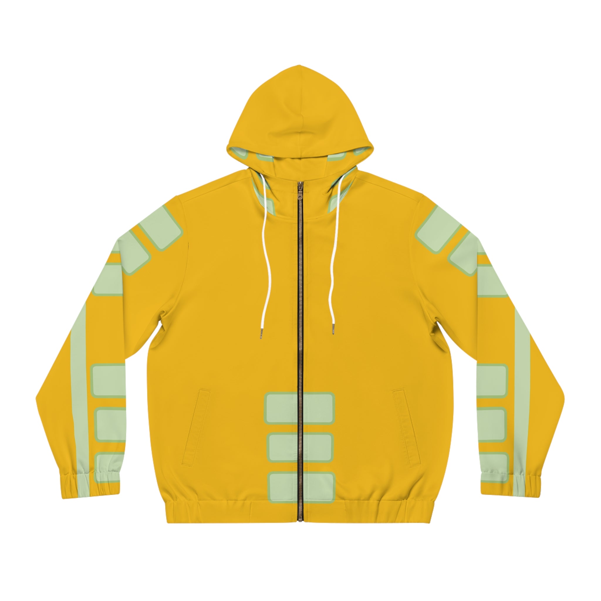 Yellow Tech-Stripe Full-Zip Hoodie