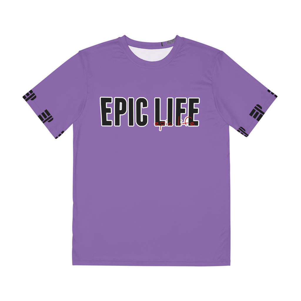Epic Life Graphic Tee — Purple All-Over Print Men's Polyester Shirt