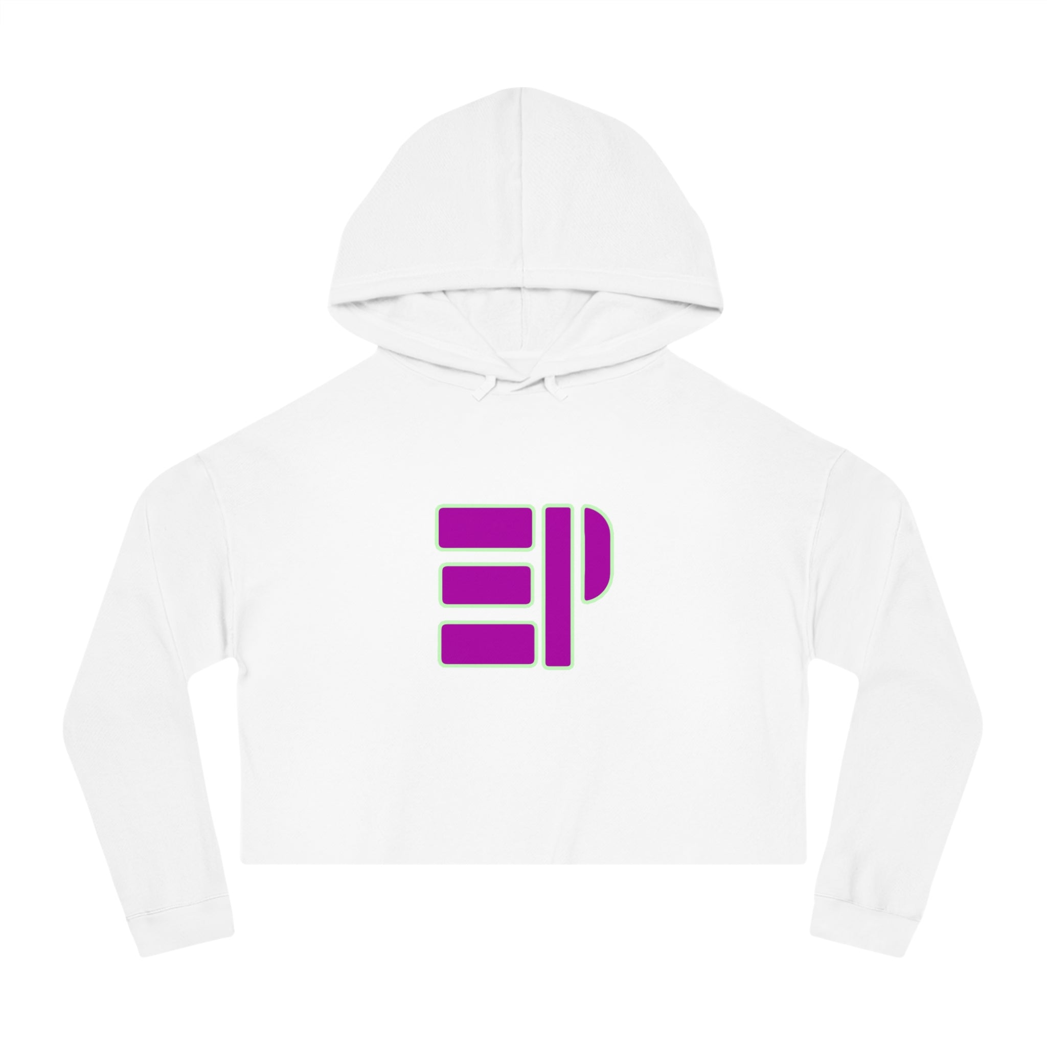 Cropped Hoodie — Bold Magenta Geometric Logo