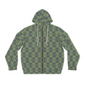 Men's Green Pixel Camo Blurred Blend / Fade Full-Zip Hoodie — All-Over Print